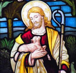 Stained Glass Jesus With Lamb